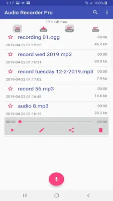 Audio Recorder Pro android App screenshot 0