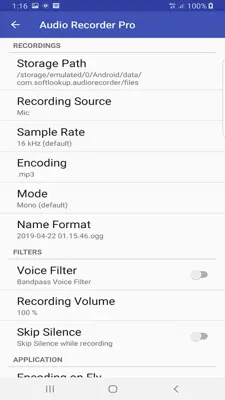 Audio Recorder Pro android App screenshot 1